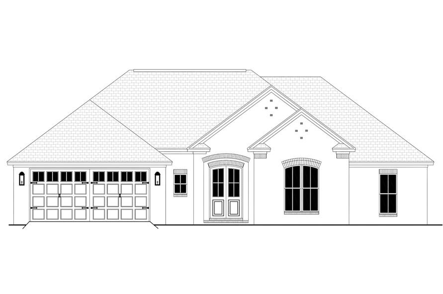 Home Plan Front Elevation of this 4-Bedroom,1875 Sq Ft Plan -142-1087