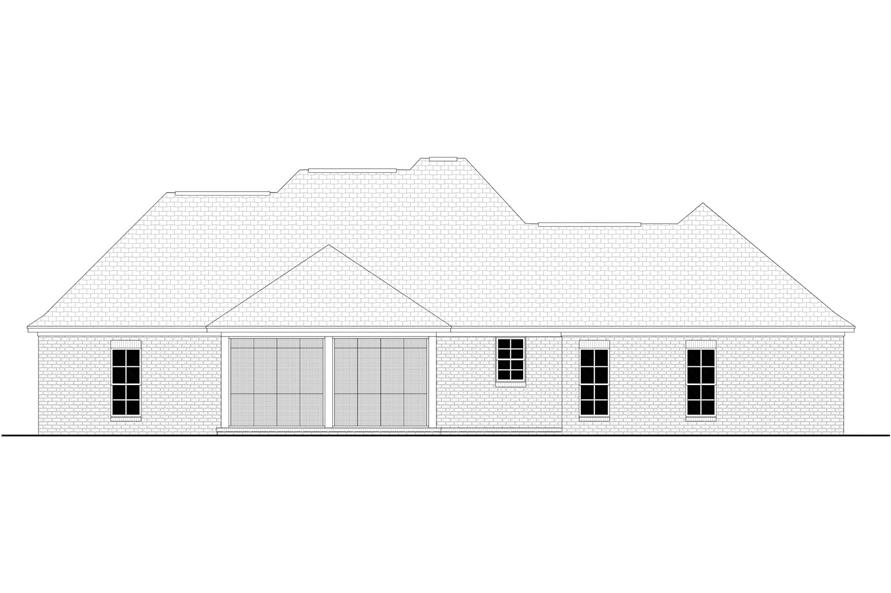 Home Plan Rear Elevation of this 4-Bedroom,2000 Sq Ft Plan -142-1092