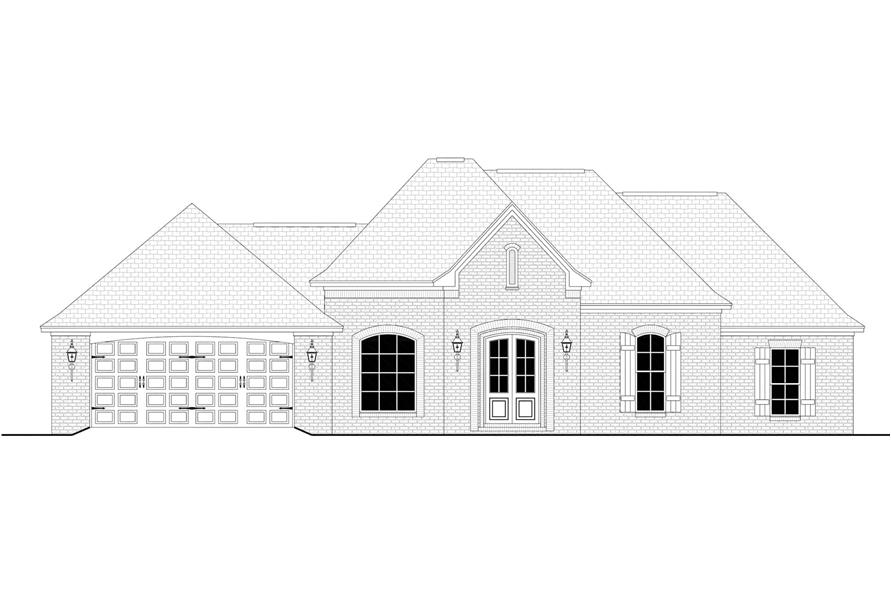 Home Plan Front Elevation of this 4-Bedroom,2000 Sq Ft Plan -142-1092