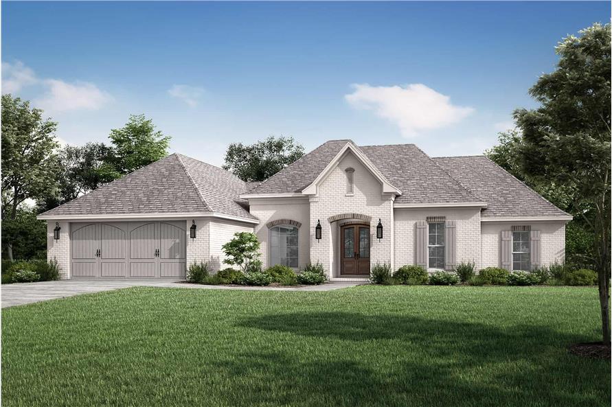 Front View of this 4-Bedroom,2000 Sq Ft Plan -142-1092