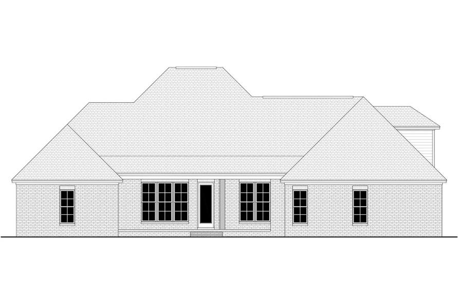 Home Plan Rear Elevation of this 4-Bedroom,2506 Sq Ft Plan -142-1101
