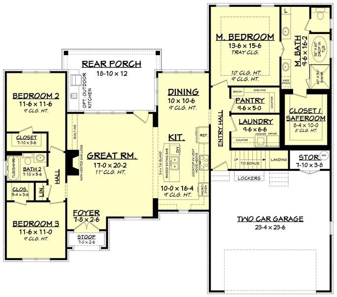 Country House Plan #142-1145: 3 Bedrm, 1884 Sq Ft Home Plan