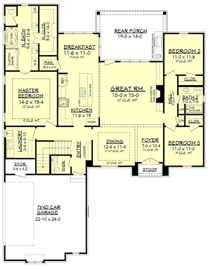 Acadian Country House Plan 142 1152 4 Bedrm 2146 Sq Ft Home Plan