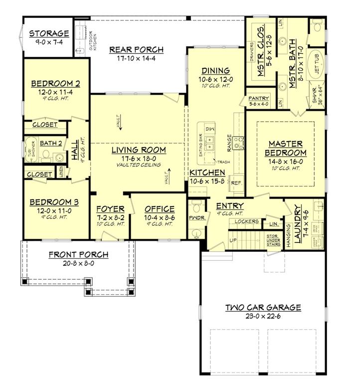 3 Bedrm, 2004 Sq Ft Country House Plan #142-1158