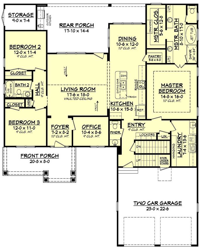 3 Bedrm, 2004 Sq Ft Country House Plan #142-1158