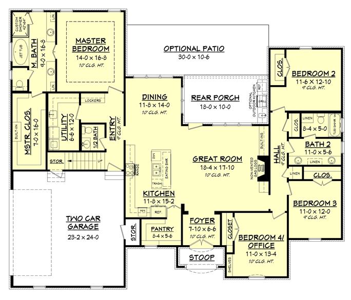 4 Bedrm, 2399 Sq Ft European House Plan with Video #142-1160