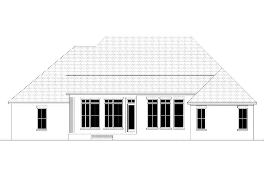 Home Plan Rear Elevation of this 4-Bedroom,2506 Sq Ft Plan -142-1162