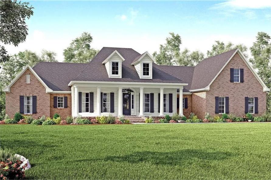 Front View of this 4-Bedroom,3194 Sq Ft Plan -142-1167