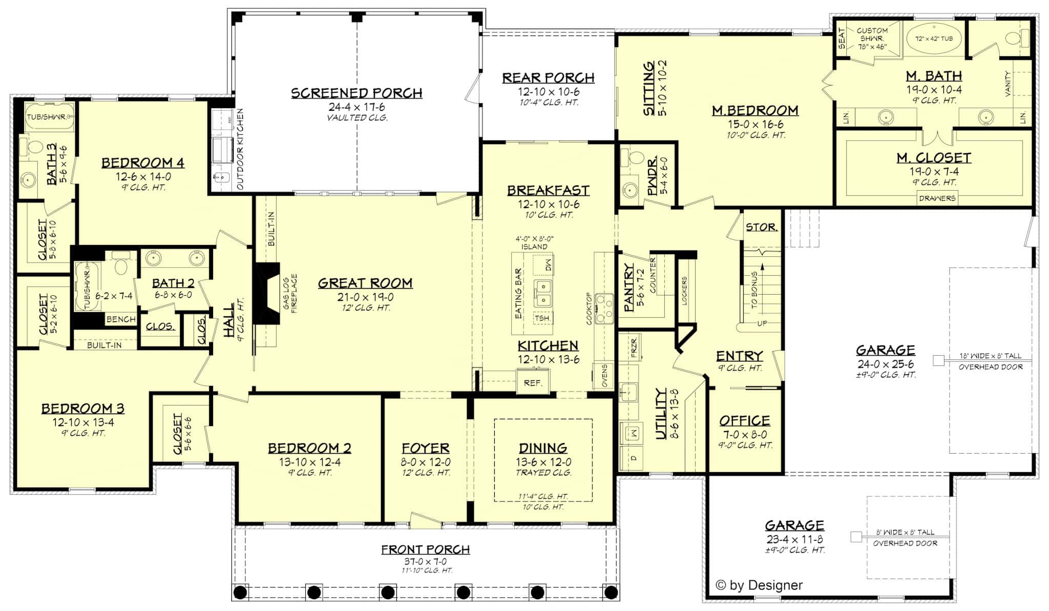 Luxury Country Home with 4 Bedrms, 3194 Sq Ft - Plan #142-1167