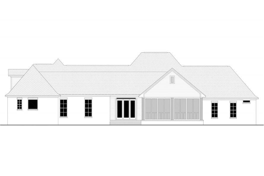 Home Plan Rear Elevation of this 4-Bedroom,3194 Sq Ft Plan -142-1167