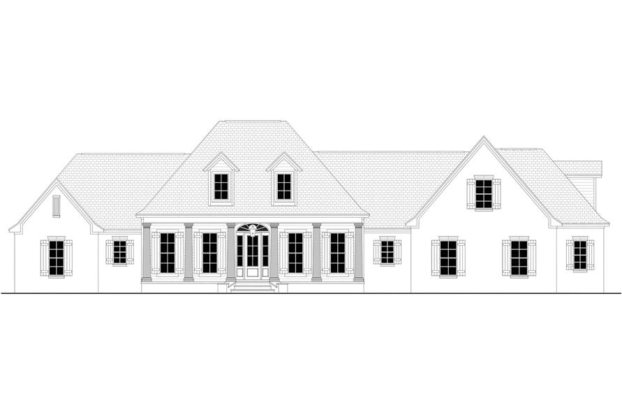 Home Plan Front Elevation of this 4-Bedroom,3194 Sq Ft Plan -142-1167