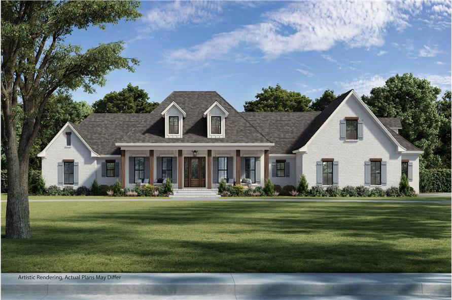 Front View of this 4-Bedroom,3194 Sq Ft Plan -142-1167