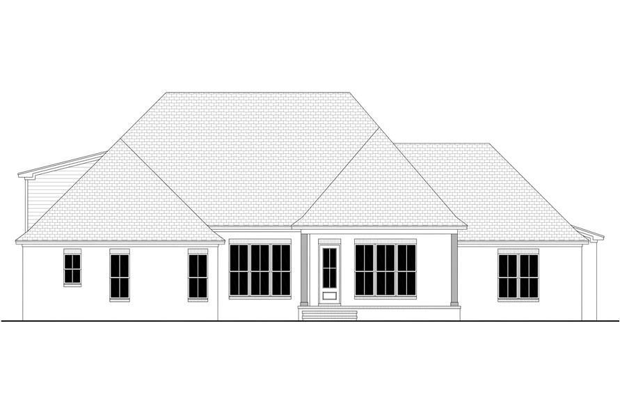 Home Plan Rear Elevation of this 4-Bedroom,2641 Sq Ft Plan -142-1170