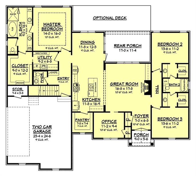 Traditional Floor Plan - 3 Bedrms, 2.5 Baths - 2239 Sq Ft - #142-1187