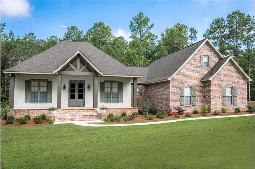 Acadian Home Plan - 3 Bedrms, 2.5 Baths - 2447 Sq Ft - #142-1197