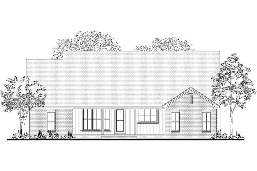 Home Plan Rear Elevation of this 3-Bedroom,2165 Sq Ft Plan -142-1208