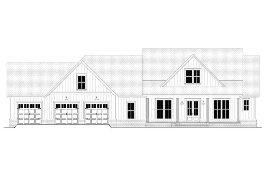 Home Plan Front Elevation of this 4-Bedroom,2763 Sq Ft Plan -142-1224