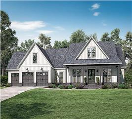 Farmhouse Style Home - 4 Bedrms, 3.5 Baths - 2763 Sq Ft - Plan #142-1224