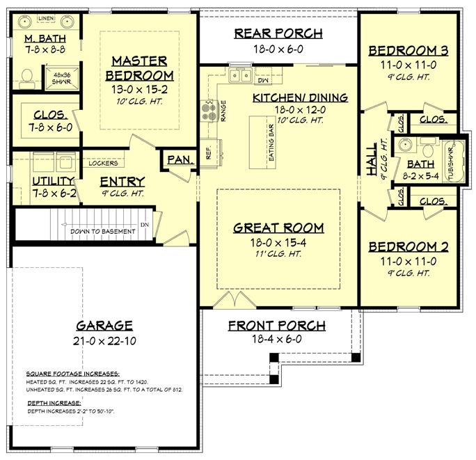 Modern Farmhouse Ranch Plan with Vertical Siding - 3 Bed - #142-1228