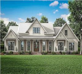 Contemporary Farmhouse Plan - 3 Bed, 2.5 Bath, 2553 Sq Ft, Bonus Room ...