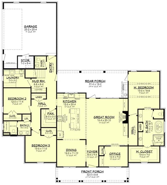 Contemporary House Plan - 3 Bedrms, 2.5 Baths - 2588 Sq Ft - #142-1234