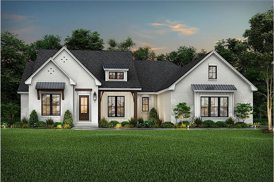 Home at Night of this 4-Bedroom, 2608 Sq Ft Plan - 142-1235