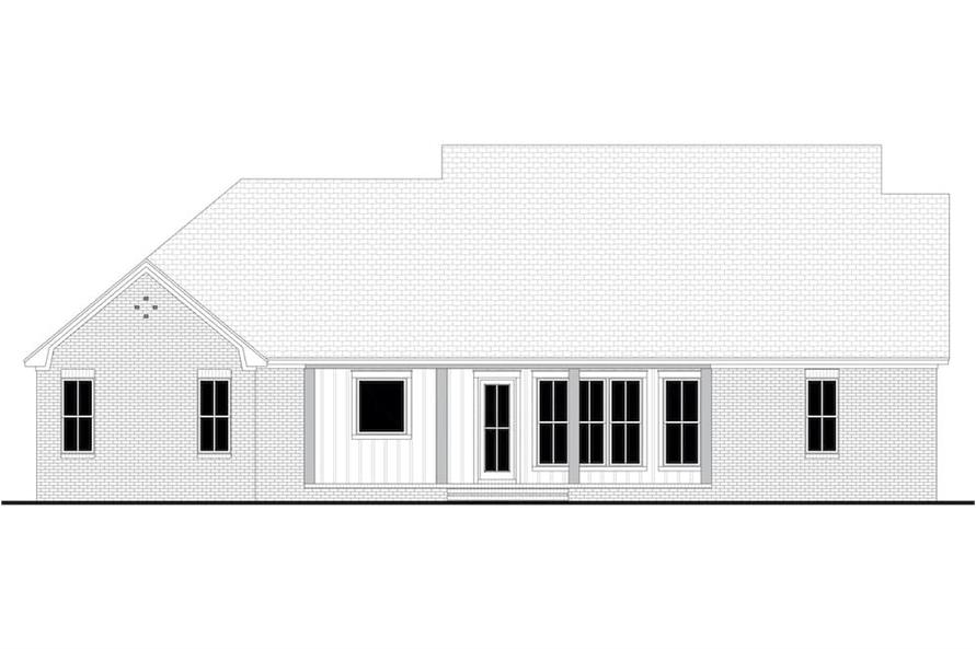 Home Plan Rear Elevation of this 4-Bedroom,2608 Sq Ft Plan -142-1235