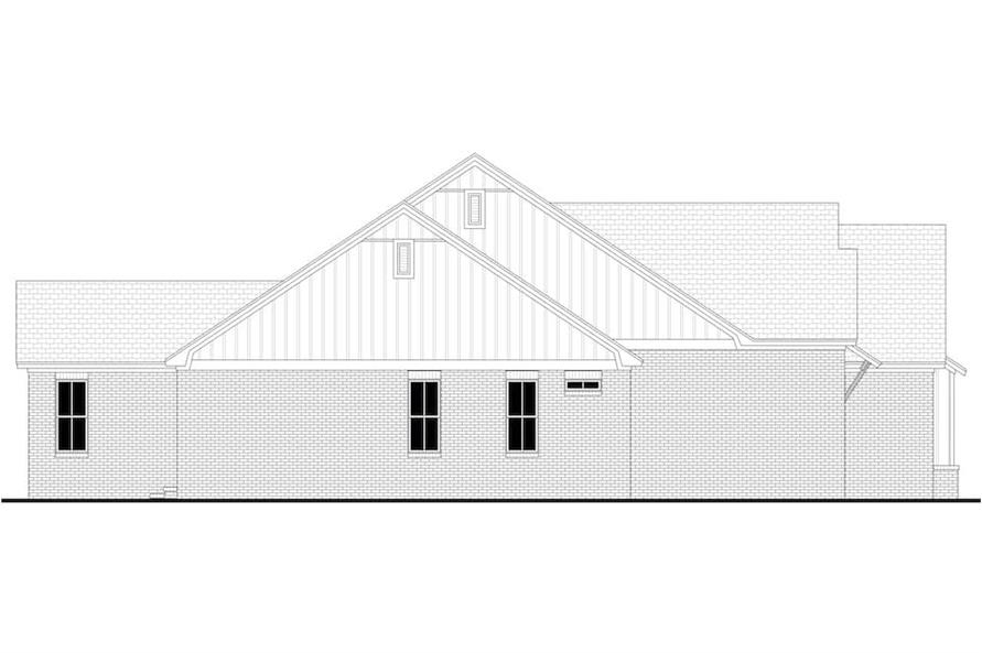 Home Plan Left Elevation of this 4-Bedroom,2608 Sq Ft Plan -142-1235