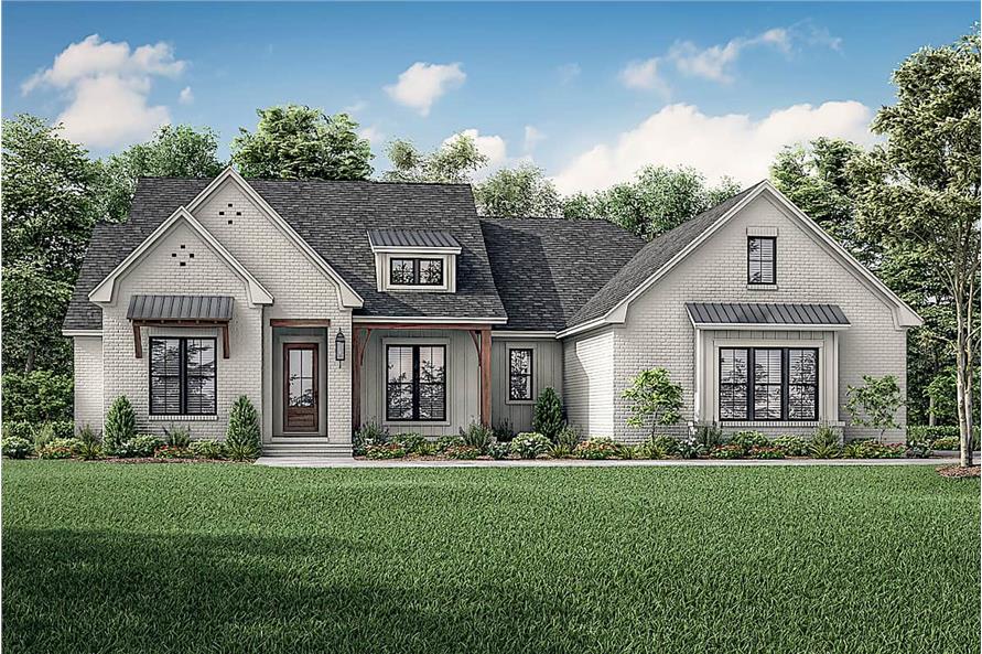 4-Bedroom, 2608 Sq Ft Acadian Home Plan - 142-1235 - Main Exterior