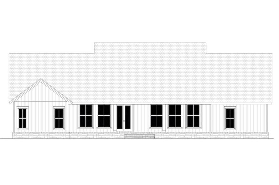 Home Plan Rear Elevation of this 4-Bedroom,2607 Sq Ft Plan -142-1245