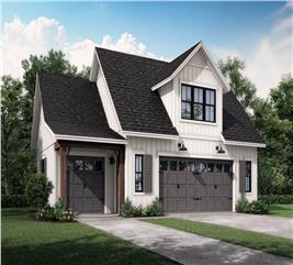 Garage w/Apartments with 2-Car, 1 Bedrm, 507 Sq Ft | Plan #163-1039