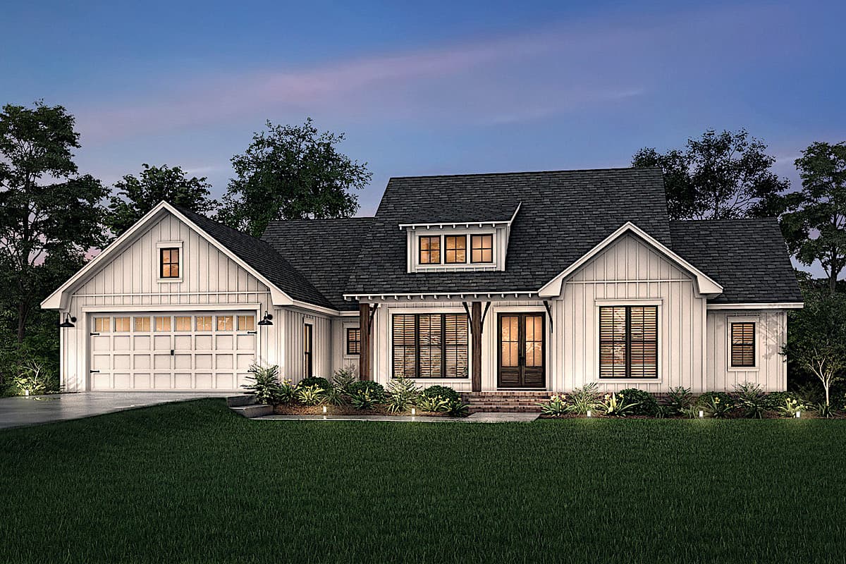 Modern Farmhouse - 3 Bedrms, 2.5 Baths - 2020 Sq Ft - Plan #142-1257