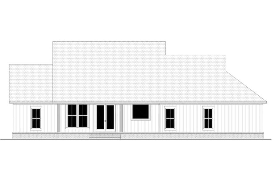 Home Plan Rear Elevation of this 3-Bedroom,2020 Sq Ft Plan -142-1257