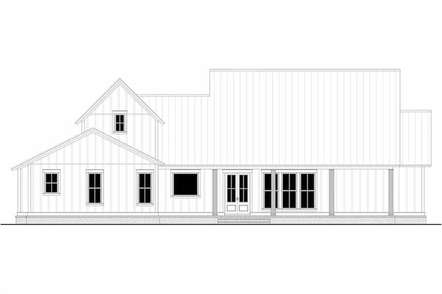 Home Plan Rear Elevation of this 4-Bedroom,2989 Sq Ft Plan -142-1261