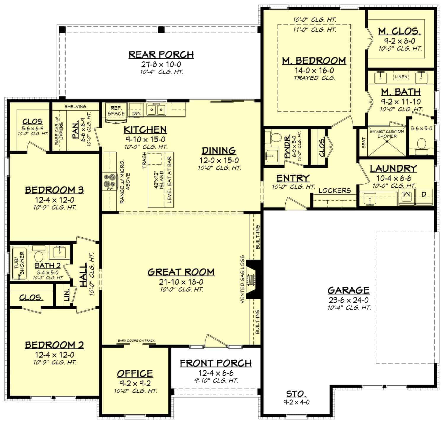 Farmhouse House Plan - 3 Bedrms, 2.5 Baths - 2045 Sq Ft - #142-1406