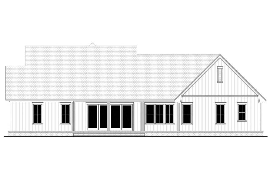 Home Plan Rear Elevation of this 3-Bedroom,2781 Sq Ft Plan -142-1411