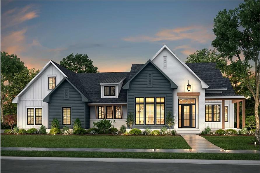 Home at Night of this 3-Bedroom, 2781 Sq Ft Plan - 142-1411