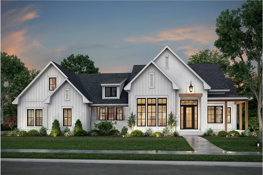 Home at Night of this 3-Bedroom, 2781 Sq Ft Plan - 142-1411