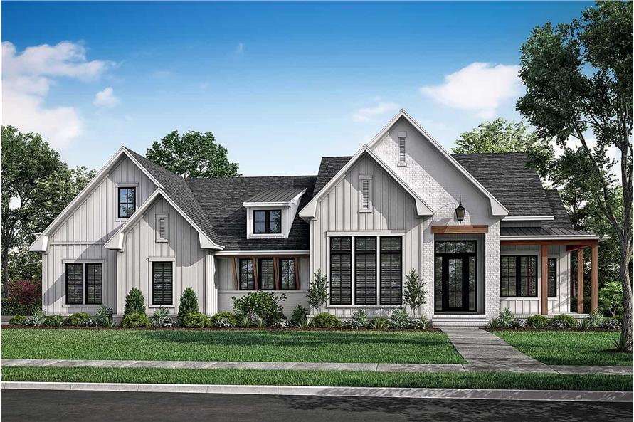 Front View of this 3-Bedroom, 2781 Sq Ft Plan - 142-1411