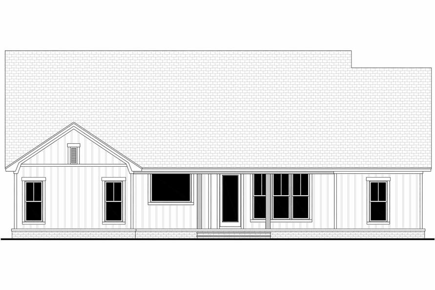 Home Plan Rear Elevation of this 3-Bedroom,2241 Sq Ft Plan -142-1421