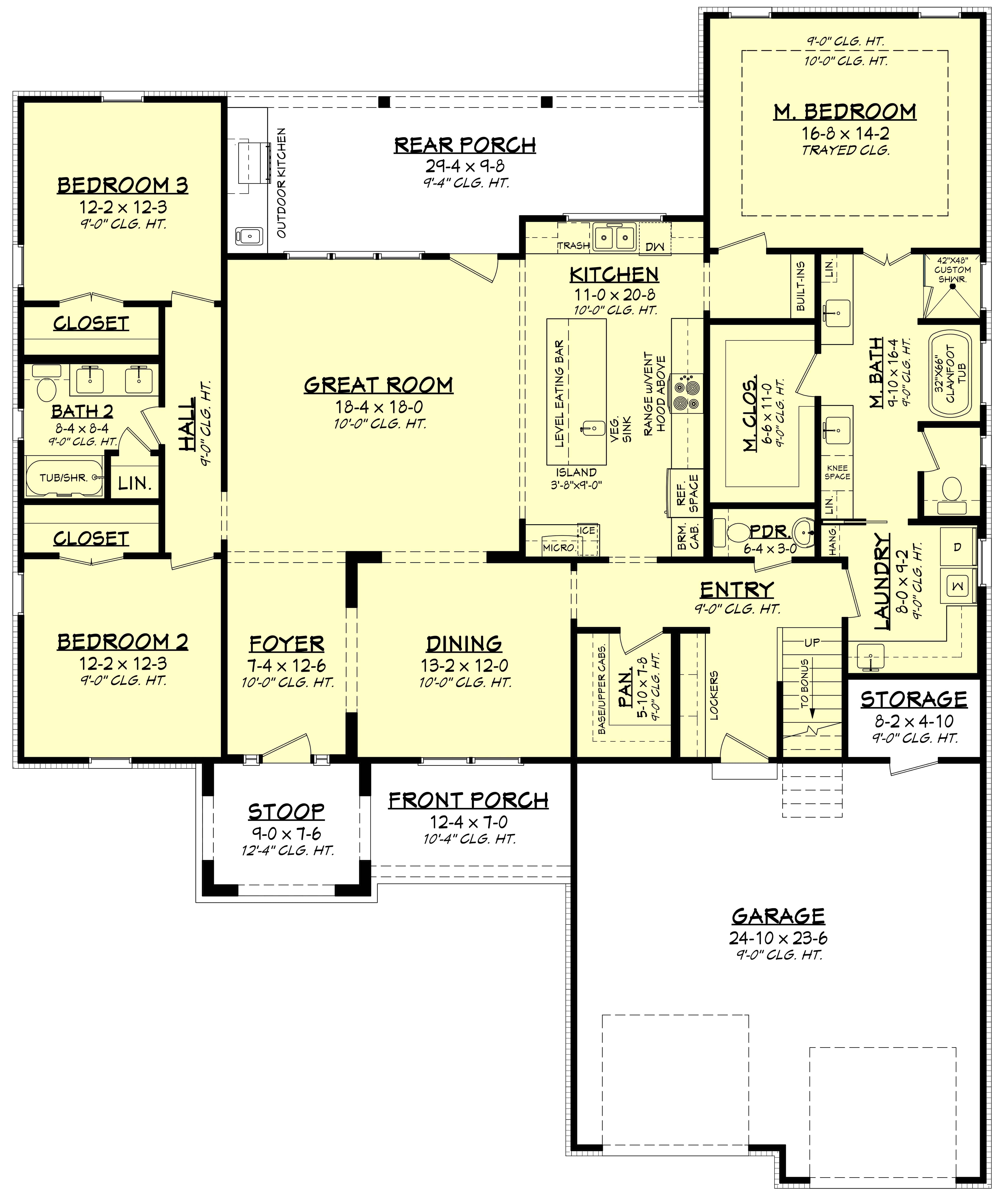 Contemporary Floor Plan - 3 Bedrms, 2.5 Baths - 2241 Sq Ft - #142-1421