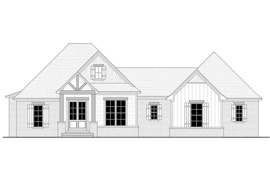 Home Plan Front Elevation of this 4-Bedroom,1998 Sq Ft Plan -142-1424