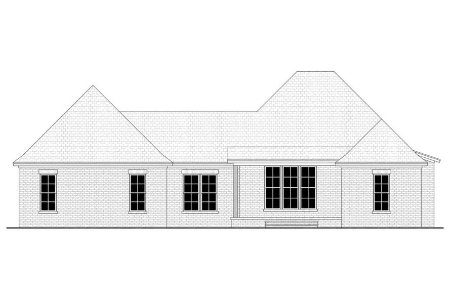 Home Plan Rear Elevation of this 4-Bedroom,1998 Sq Ft Plan -142-1424