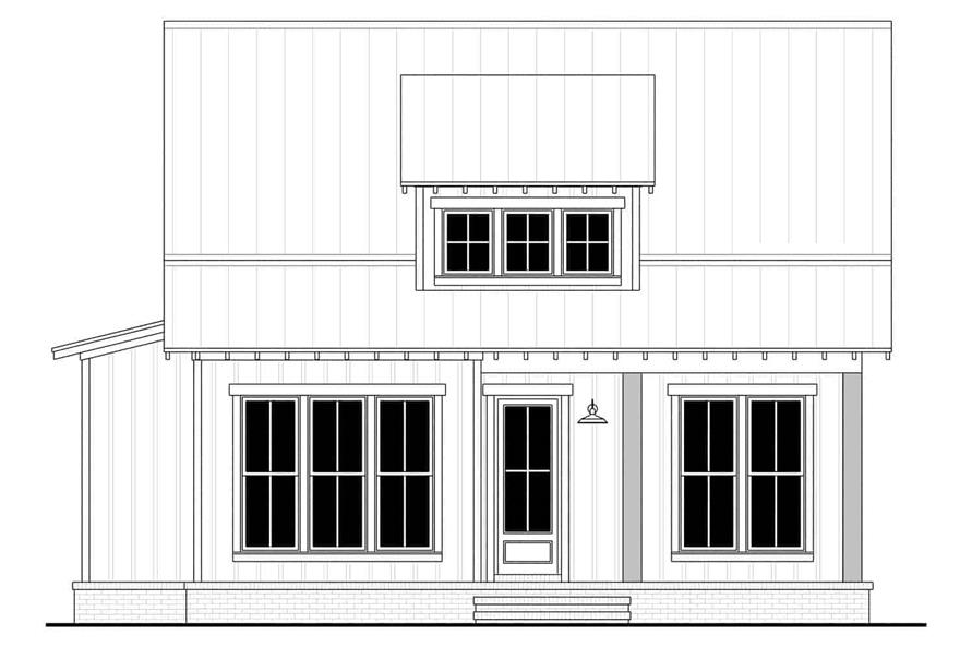 Home Plan Front Elevation of this 3-Bedroom,1299 Sq Ft Plan -142-1430