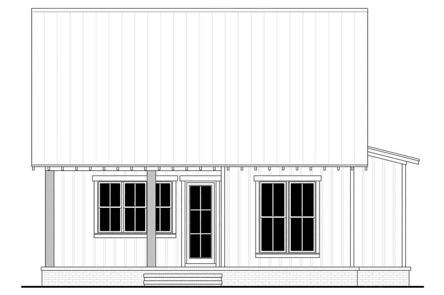 Home Plan Rear Elevation of this 3-Bedroom,1299 Sq Ft Plan -142-1430