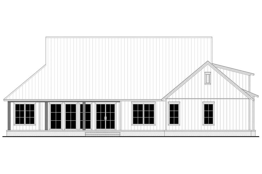 Home Plan Rear Elevation of this 3-Bedroom,2792 Sq Ft Plan -142-1436