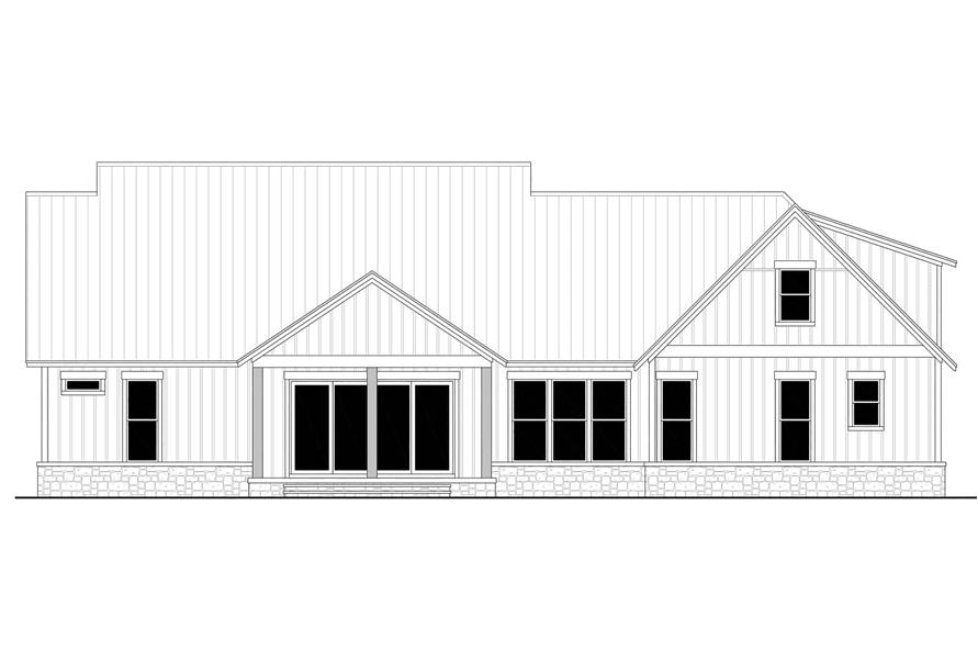 Home Plan Rear Elevation of this 4-Bedroom,2961 Sq Ft Plan -142-1437