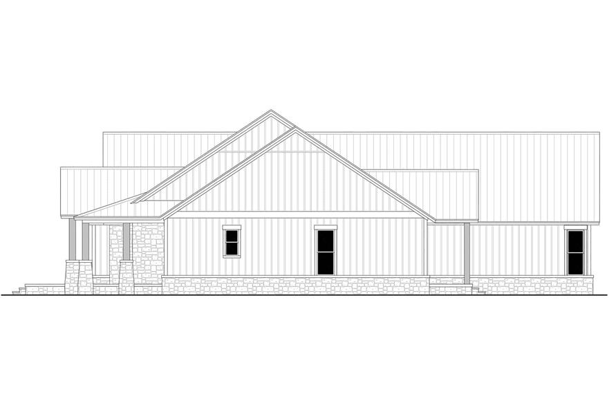 Home Plan Right Elevation of this 4-Bedroom,2961 Sq Ft Plan -142-1437