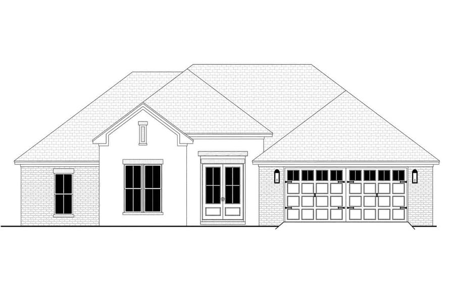 Home Plan Front Elevation of this 4-Bedroom,1999 Sq Ft Plan -142-1441