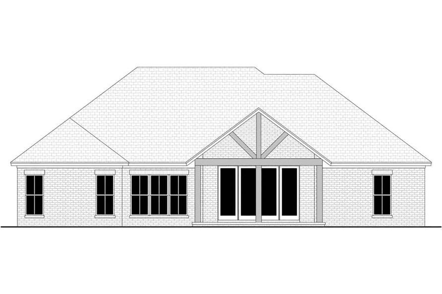 Home Plan Rear Elevation of this 4-Bedroom,1999 Sq Ft Plan -142-1441